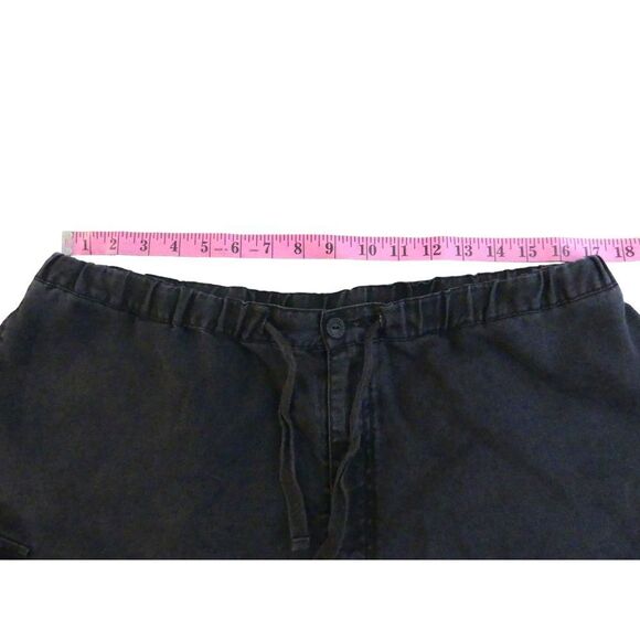 Eddie Bauer 100% Linen Black Pull On Drawstring Cargo Shorts Size XL Casual - Picture 8 of 8